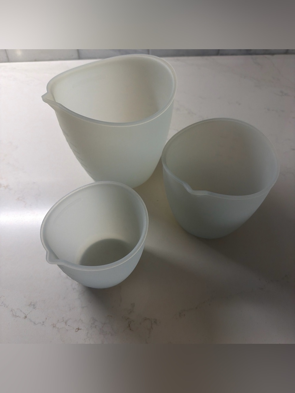 Pampered Chef Set Of 3 Silicone Prep Bowls 1751 Nesting 1, 2, 3 Cup, EUC